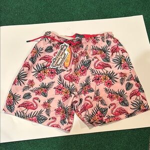 Broken Threads Flamingo Print Swim Shorts-Brand New-Size Small
